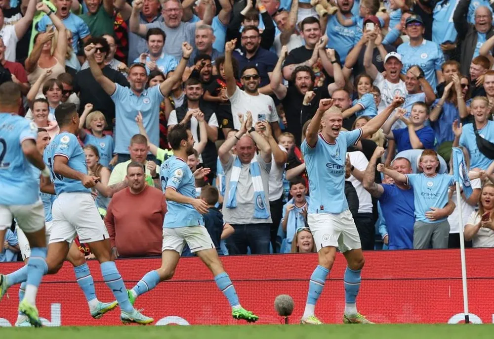 Tiền đạo người Na Uy luôn biết cách nổ súng giúp Man City thắng trận. Ảnh: GETTY. Tiền đạo người Na Uy luôn biết cách nổ súng giúp Man City thắng trận. Ảnh: GETTY.