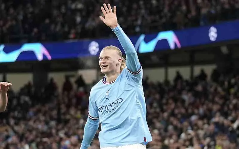 Với 5 bàn thắng tiếp theo, chân sút người Na Uy đã ghi 39 bàn cho Man City trên mọi đấu trường và nhiều khả năng sẽ kết thúc với cột mốc 50 bàn thắng. Ảnh: GETTY.