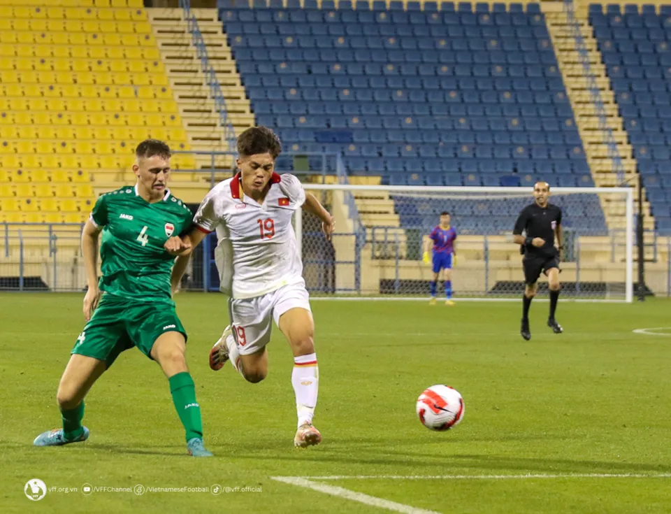 U-23 Việt Nam đã thua U-23 Iraq 0-3 trong thế thiếu người. Ảnh: VFF.