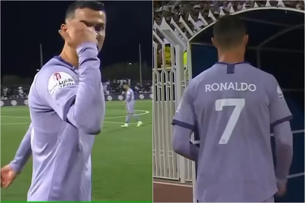 Chân sút 38 tuổi giận dữ sau trận hòa không bàn thắng với Al Feiha. Ảnh: GETTY.