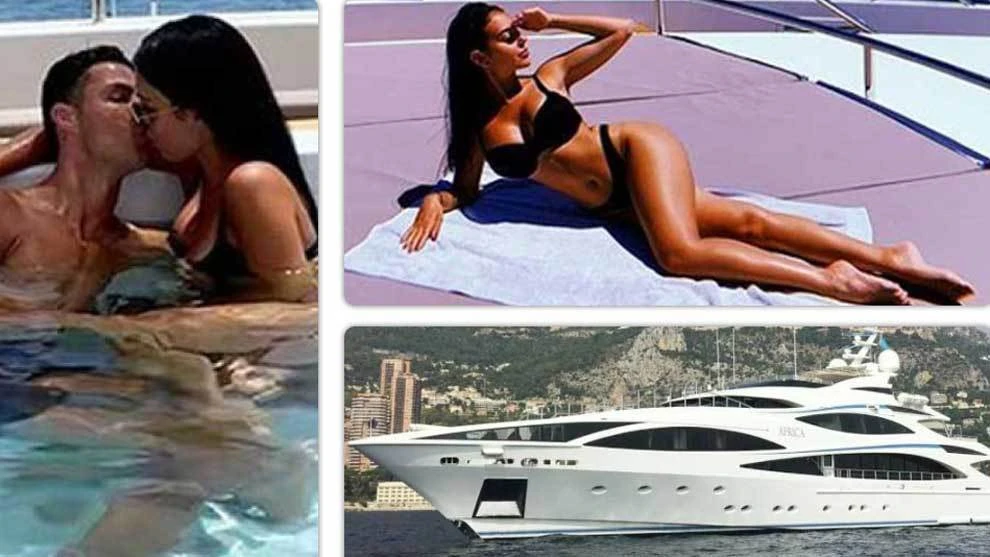 Cặp đôi Ronaldo - Georgina hạnh phúc trên chiếc du thuyền sang trọng. Ảnh: GETTY.