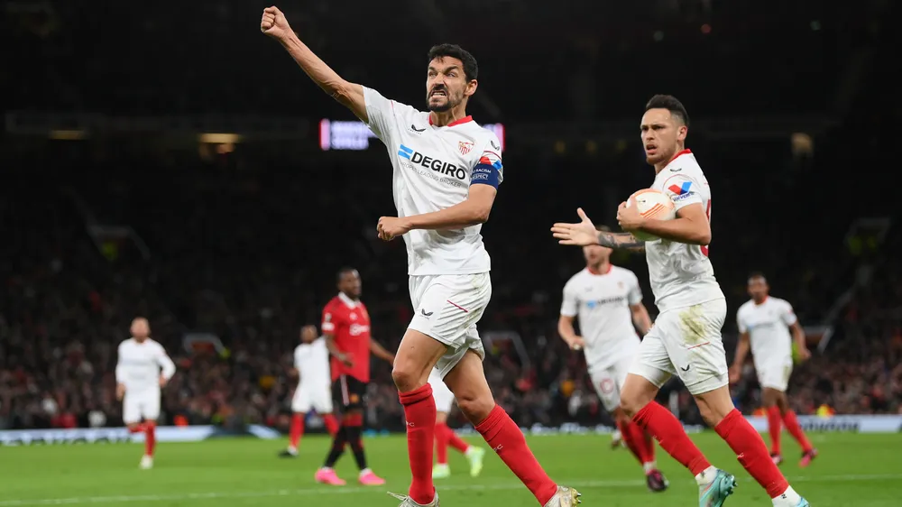 Sevilla tạm chiếm lợi thế trước cuộc tái đấu Man United vào tuần sau. Ảnh: GETTY.