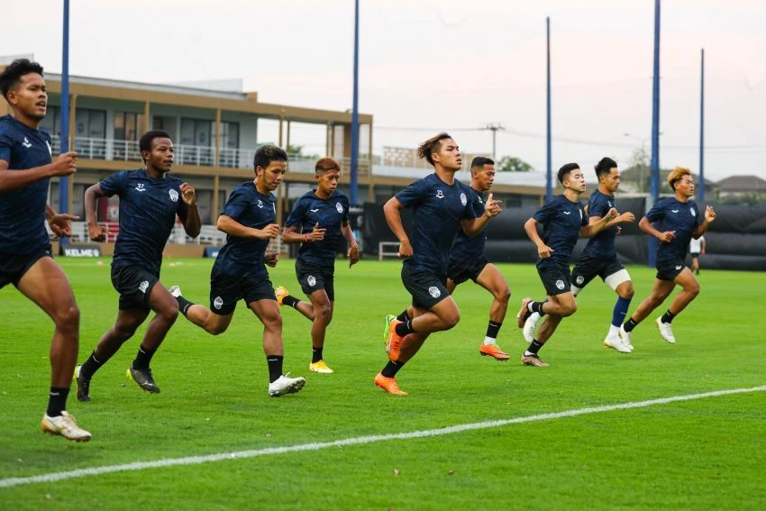 Đội tuyển U-22 Campuchia đặt mục tiêu vô địch SEA Games lần đầu tiên trong lịch sử. Ảnh: KMT.