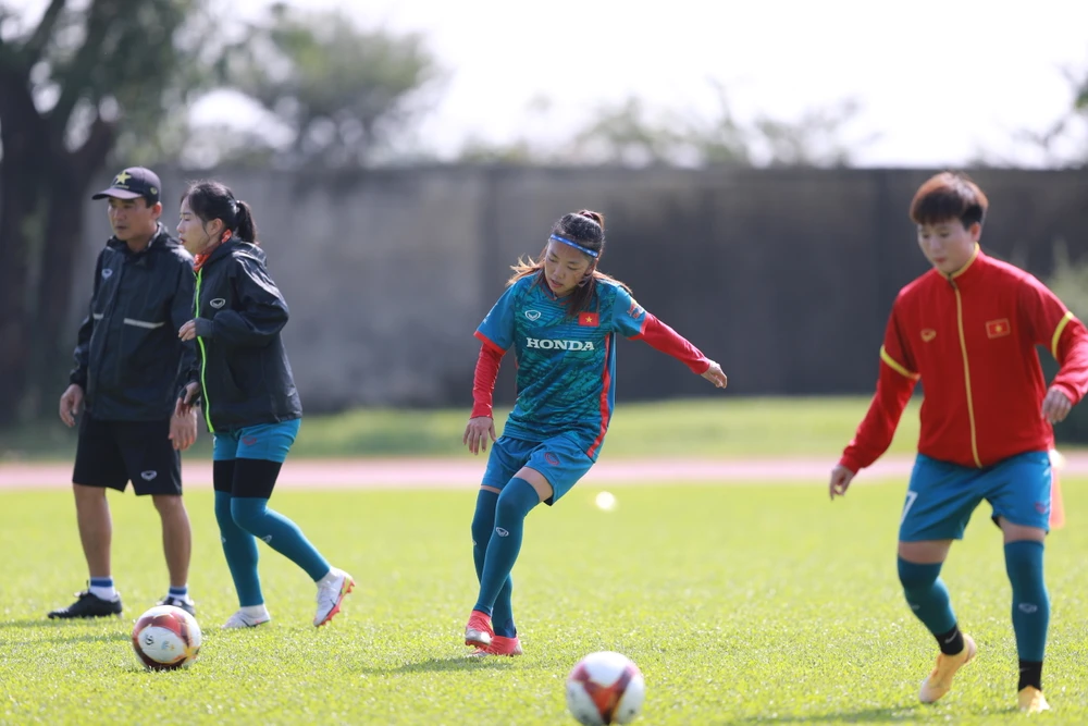 Chân sút số một Huỳnh Như khao khát ghi thật nhiều bàn thắng cho mục tiêu nữ hoàng phá lưới SEA Games. Ảnh: ANH PHƯƠNG.