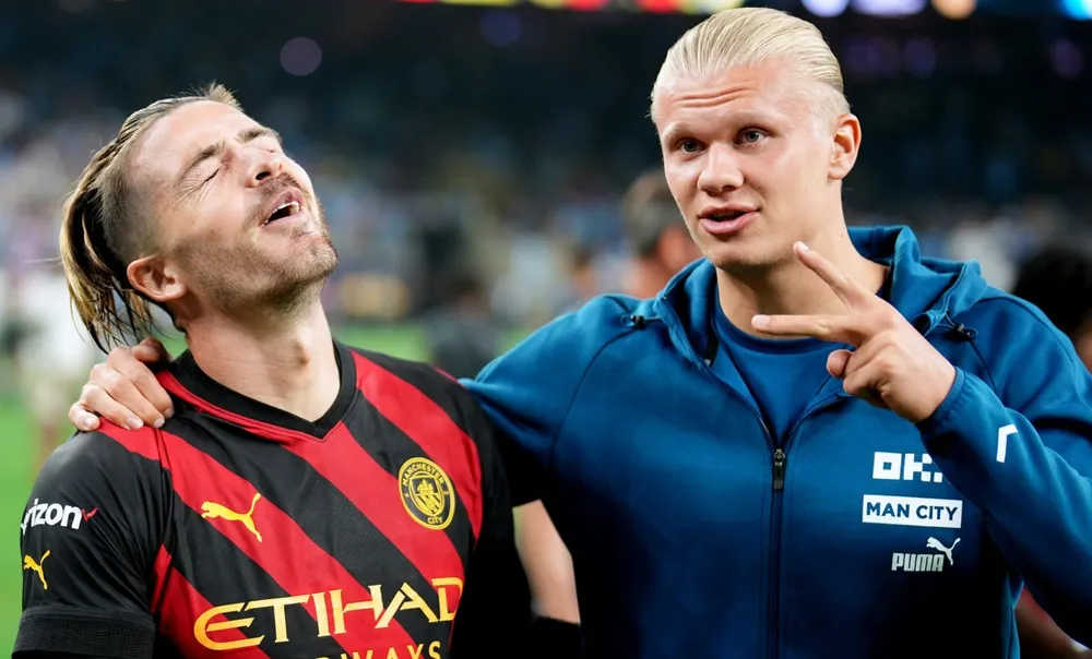 Grealish thừa nhận Haaland là một siêu nhân và anh không thể sánh bằng. Ảnh: GETTY. Grealish thừa nhận Haaland là một siêu nhân và anh không thể sánh bằng. Ảnh: GETTY.