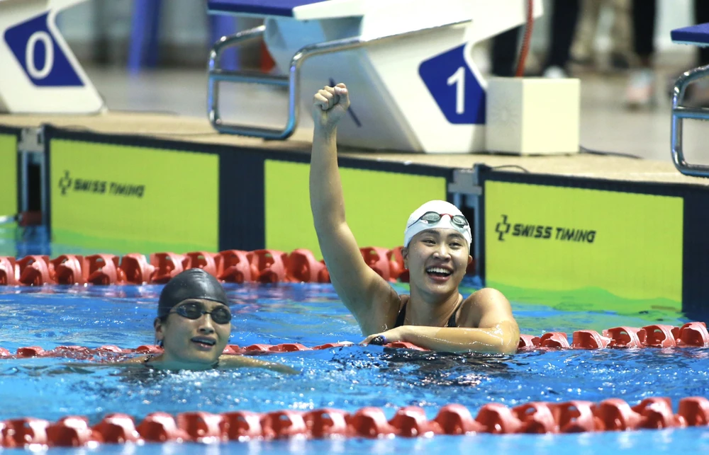 Các VĐV Lặn đã gặt hái thêm 5 HCV, phá một kỷ lục SEA Games. Ảnh: ANH PHƯƠNG.