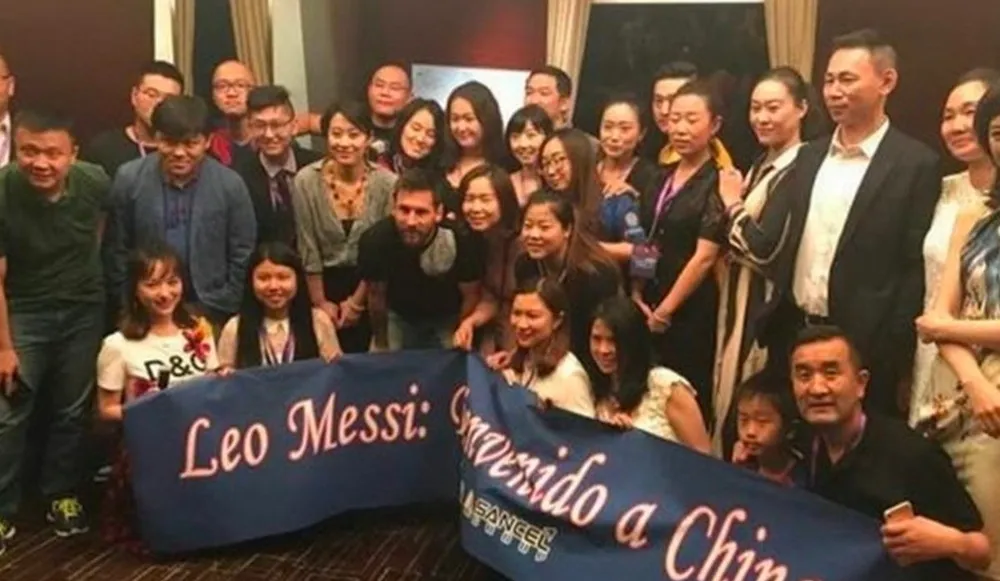 Lần gần nhất, Messi đến Trung Quốc là vào năm 2017 và anh đã được chào đón như người hùng. Ảnh: GEETY.