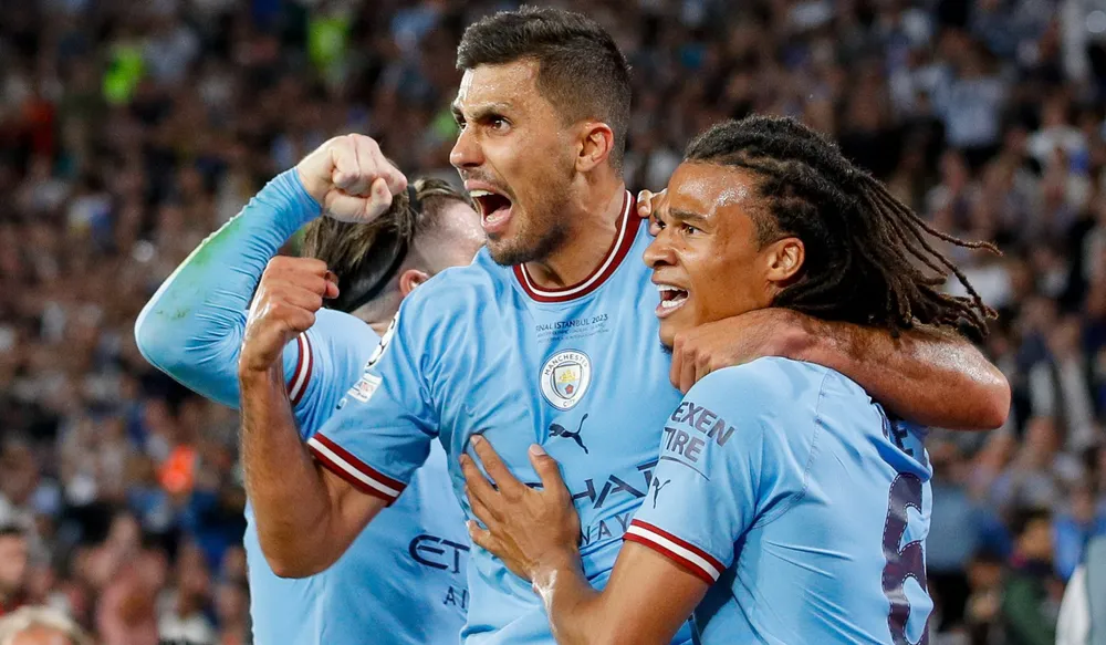 Rodri ghi bàn thắng quý hơn vàng giúp Man City đăng quang Champions League. Ảnh: GETTY.