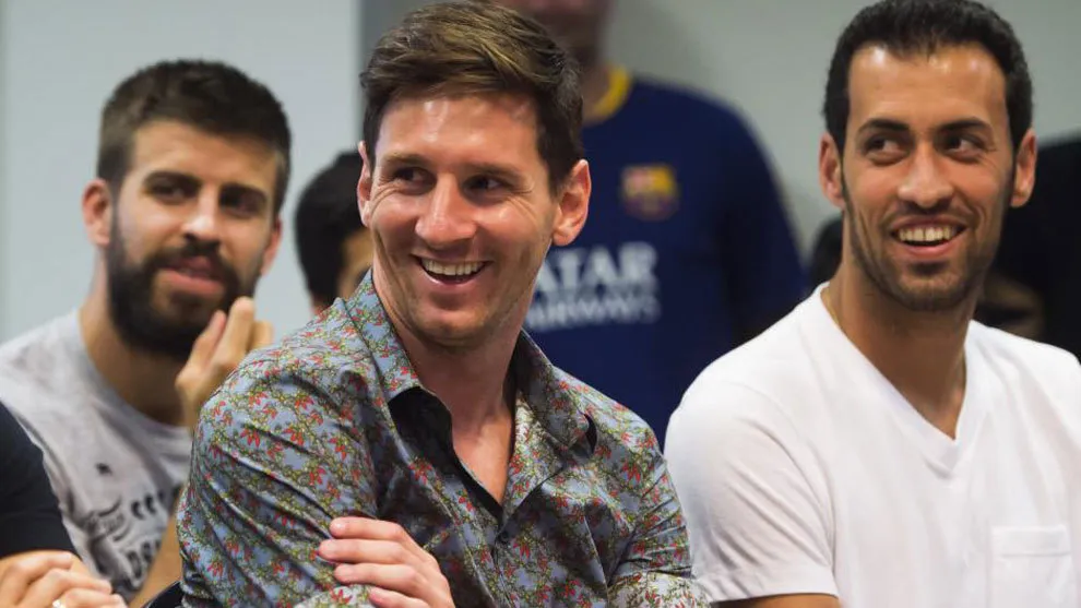 Messi và Busquets tái hợp nhau ở giải Nhà nghề Mỹ trong cùng màu áo Miami. Ảnh: GETTY.