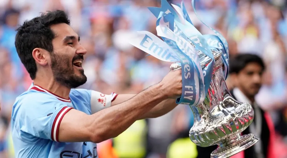 Gundogan chia tay Man City trên đỉnh vinh quang. Ảnh: GETTY.
