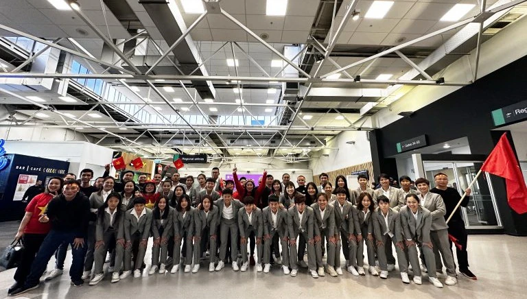 Thầy trò Mai Đức Chung đã trở lại thành phố Auckland và chơi trận giao hữu cuối cùng gặp tuyển nữ Tây Ban Nha ngày 14-7. Ảnh: AN.