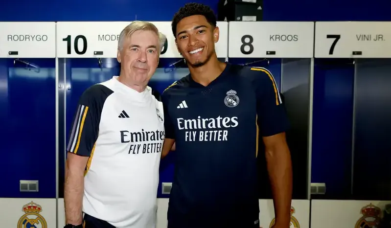 Thần đồng bóng đá nước Anh kính trọng tài năng vượt trội của nhà cầm quân Ancelotti. Ảnh: GETTY.