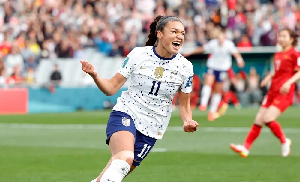 Sophia Smith đã lập cú đúp và một kiến tạo trong trận thắng tuyển nữ Việt Nam 3-0 được bầu chọn là cầu thủ xuất sắc nhất. Ảnh: ANH ĐỒNG.