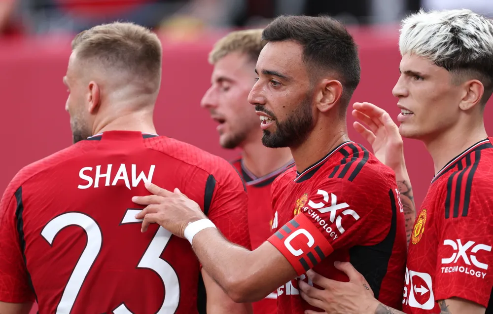 Bruno mở điểm cho trận thắng của Man United trước Arsenal. Ảnh: GETTY. Bruno mở điểm cho trận thắng của Man United trước Arsenal. Ảnh: GETTY.