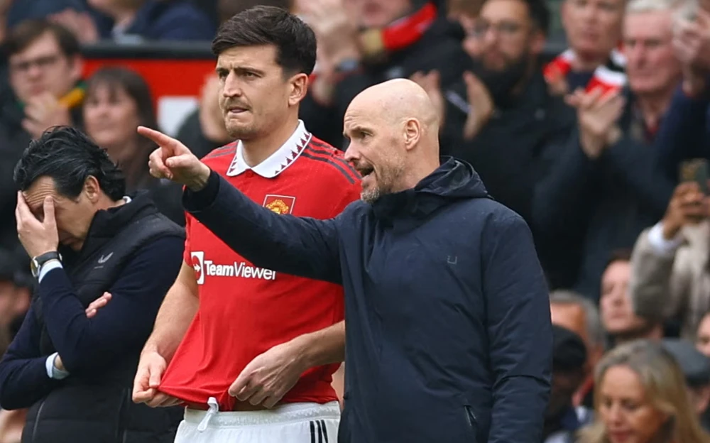 Maguire không phải là chọn lựa ưu tiên của HLV Ten Hag trong màu áo Man United. Ảnh: GETTY.
