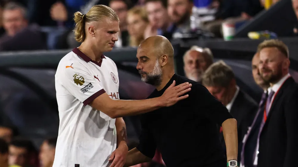 Pep Guardiola cảnh báo các đội bóng Anh coi chừng bị mất cầu thủ do hấp lực đồng tiền ở làng bóng Trung Đông. Ảnh: GETTY. Pep Guardiola cảnh báo các đội bóng Anh coi chừng bị mất cầu thủ do hấp lực đồng tiền ở làng bóng Trung Đông. Ảnh: GETTY.