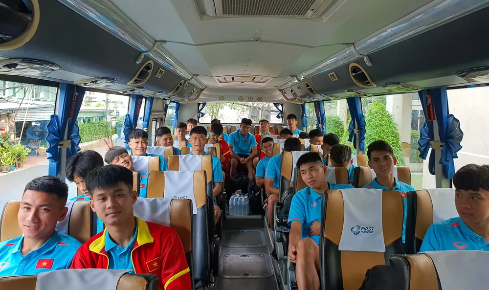 Đội tuyển U-23 Việt Nam đã đến thành phố biển Rayong, cách thủ đô Bangkok khoảng 168km. Ảnh: VFF.