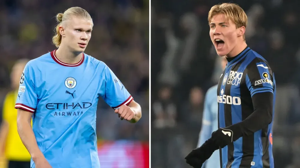 Chân sút người Đan Mạch sở hữu những phẩm chất giống với đàn anh Haaland. Ảnh: GETTY.