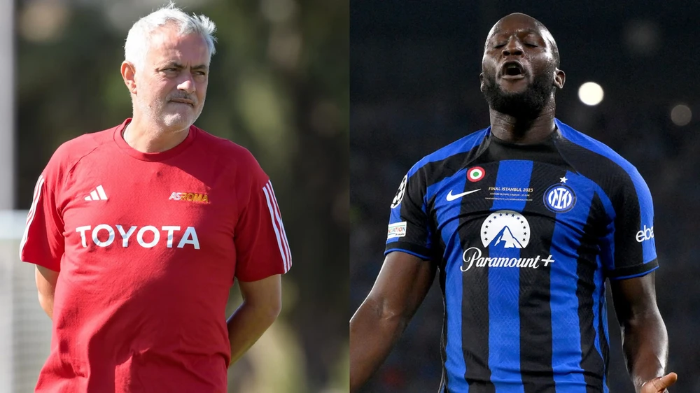 Lukaku đã cập bến Roma gặp lại người thầy cũ Mourinho. Ảnh: GETTY.