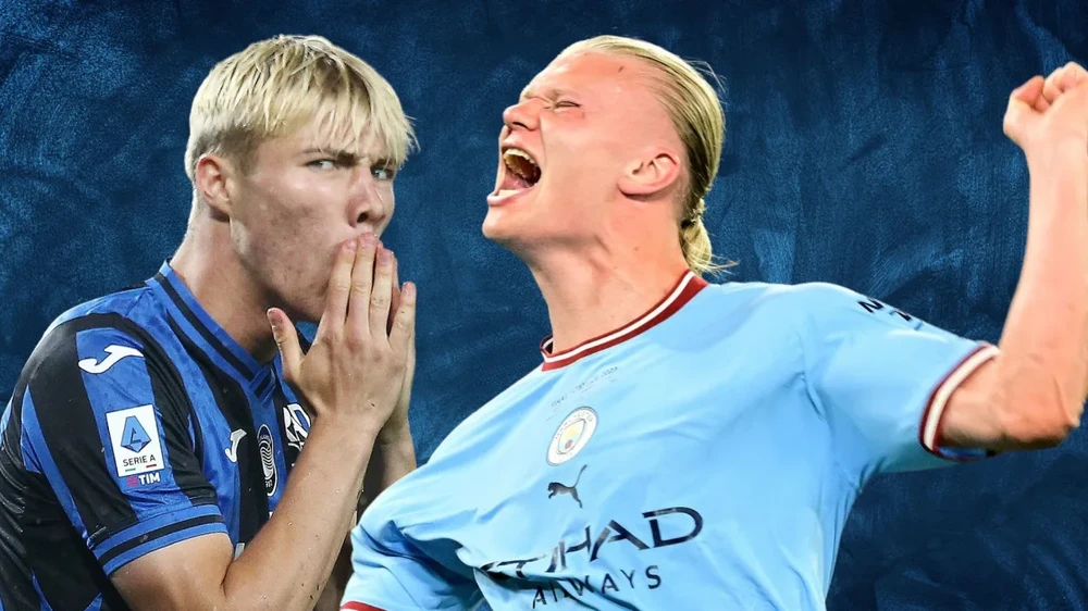 Chân sút người Đan Mạch được ví như bản sao của Haaland. Ảnh: GETTY.