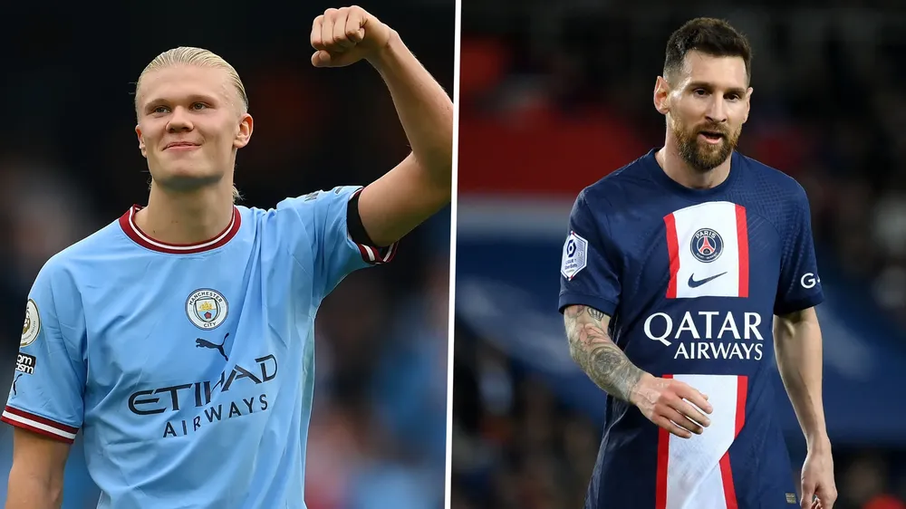 Messi có nhiều ưu thế qua mặt Haaland khi chơi ổn tại PSG và đặc biệt là góp công lớn giúp đội tuyển Argentina vô địch thế giới. Ảnh: GETTY. messi-haaland.png