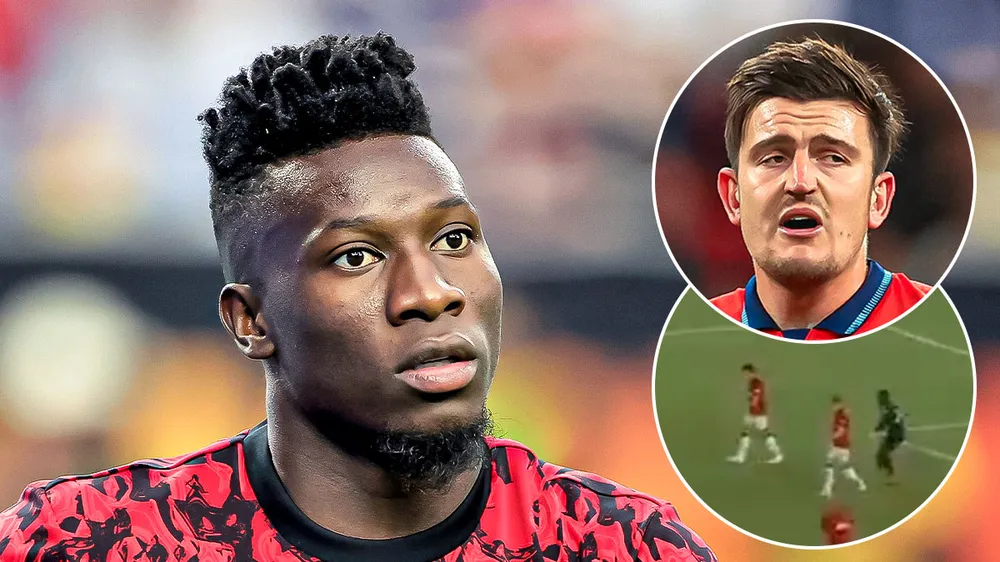 Tân binh Onana không hài lòng với Maguire trên sân bóng nhưng sau đó giữa họ không có vấn đề gì. Ảnh: GETTY. Onana-Maguire.jpg