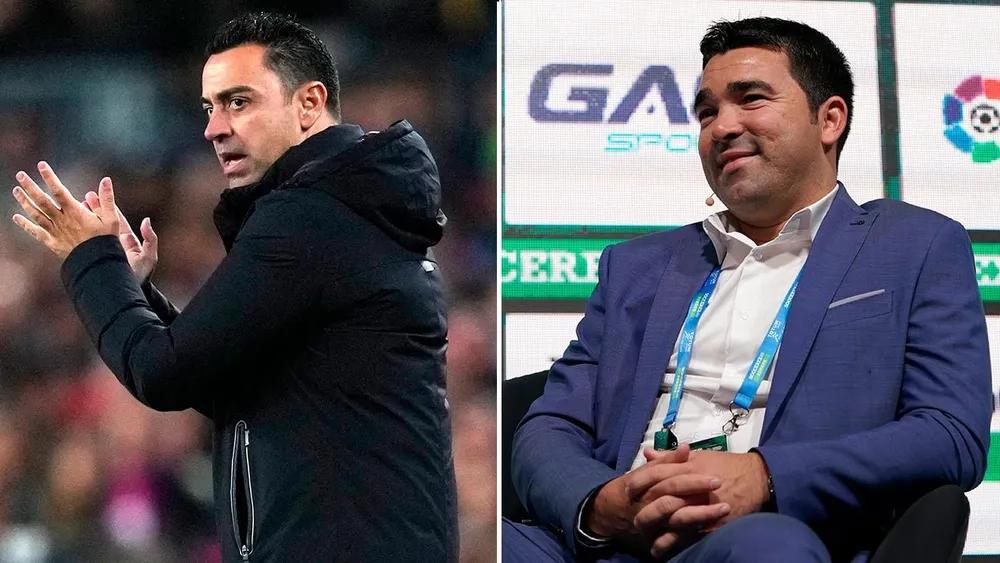 Giám đốc thể thao Deco đã hóa giải mâu thuẫn với HLV Xavi. Ảnh: GETTY. Xavi-contrack-2.png