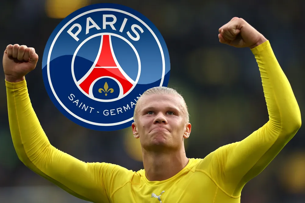 Haaland là mục tiêu hàng đầu của PSG cho mùa giải mới nếu họ không thể giữ chân Mbappe. Ảnh: GETTY. haaland-mbappe-1.jpg