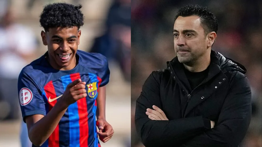HLV Xavi sẽ nhào nặn Yamal thành một thần tượng mới ở Camp Nou. Ảnh: GETTY. xavi-yalma.png