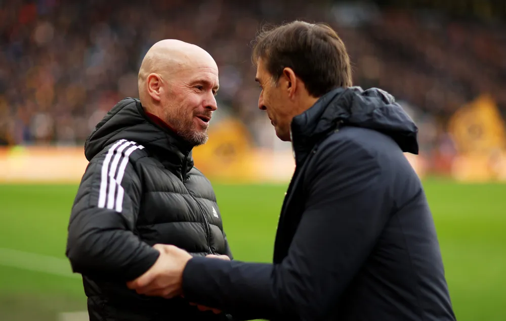 Man United đã tính đến việc thuyết phục HLV Lopetegui về sân Old Trafford thay thế HLV Erik ten Hag nếu không giành chiến thắng Brentford. Ảnh: GETTY. ten-hag-mu.png
