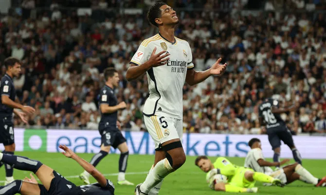 Vũ điệu "chết chóc" của Bellingham trên sân cỏ La Liga. Ảnh: GETTY. bellingham-ronaldo-1.jpg