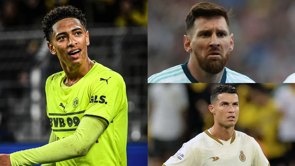 Rất nhiều người tin rằng chân sút trẻ người Anh Bellingham sẽ lên ngôi đầu như Messi và Ronaldo. Ảnh: GETTY. bellingham-ronaldo-messi.jpg