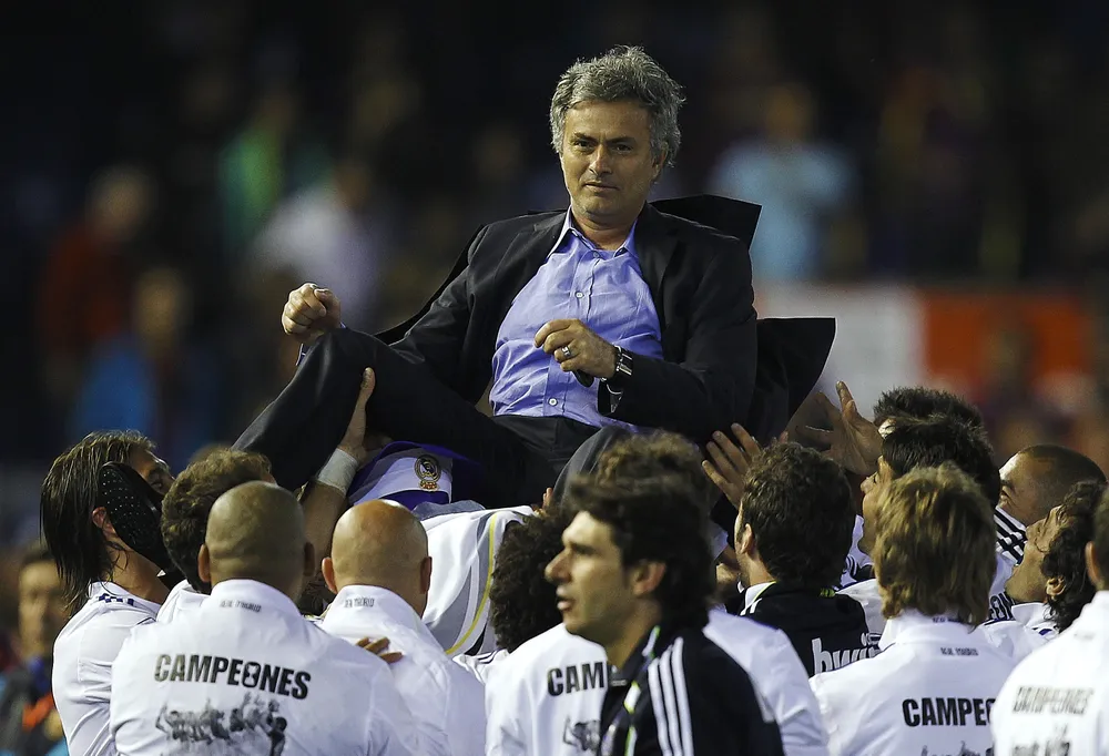 Người đặc biệt Mourinho và các học trò cũ đăng quang La Liga. Ảnh: GETTY. mourinho-real-1.jpg