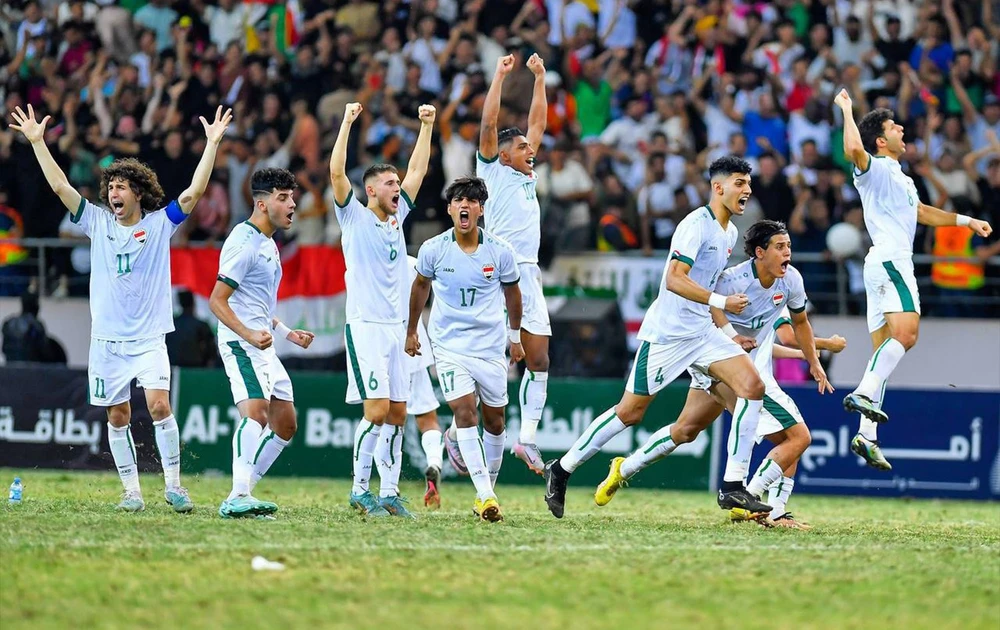 Đội tuyển Iraq đang dẫn đầu bảng F vòng loại World Cup 2026 khu vực châu Á sau trận ra quân đại thắng Indonesia 5-1. Ảnh: AN. Đội tuyển Iraq