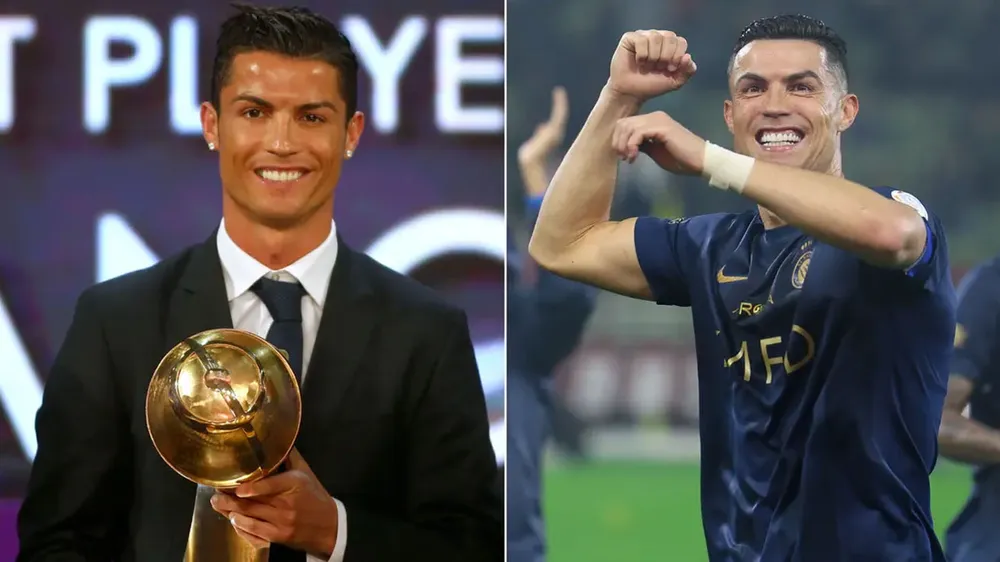 Chân sút 38 tuổi gặt hái nhiều thành tích trong sự nghiệp bền bỉ của mình. Ảnh: GETTY. ronaldo-tinh-cua-ve-que-choi-bong-o-tuoi-40 (1).jpg