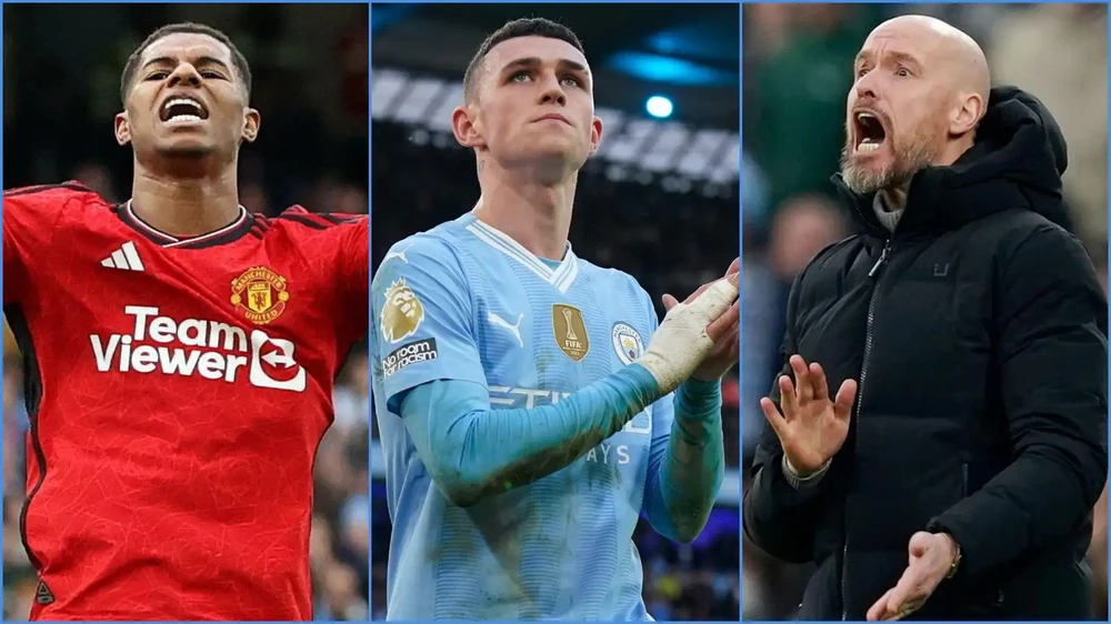 Thầy trò Ten Hag thiếu ý tưởng ở trận derby Manchester. Ảnh: GETTY. cuu-tuyen-thu-anh-dong-y-man-united-sa-thai-hlv-ten-hag (2).jpg