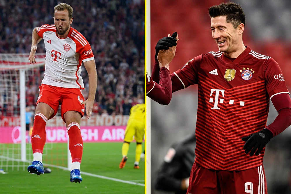 Tiền đạo người Anh có nhiều cơ hội phá kỷ lục của tiền nhiệm Lewandowski. Ảnh: GETTY. harry-kane-di-vao-lich-su-sau-cu-hat-trick-giup-bayern-dai-thang-mainz-8-1 (3).jpg