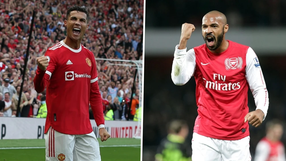 Cựu tuyển thủ Pháp và Arsenal Henry thán phục tài năng đá phạt của Ronaldo. Ảnh: GETTY. ronaldo-lai-gianh-ky-luc-dang-kinh-ngac (3).jpg
