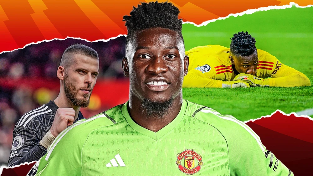 Man United phải trả 70 triệu bảng cho Onana thay thế De Gea bị cho là một sai lầm của HLV Ten Hag. Ảnh: GETTY. HLV Ten Hag