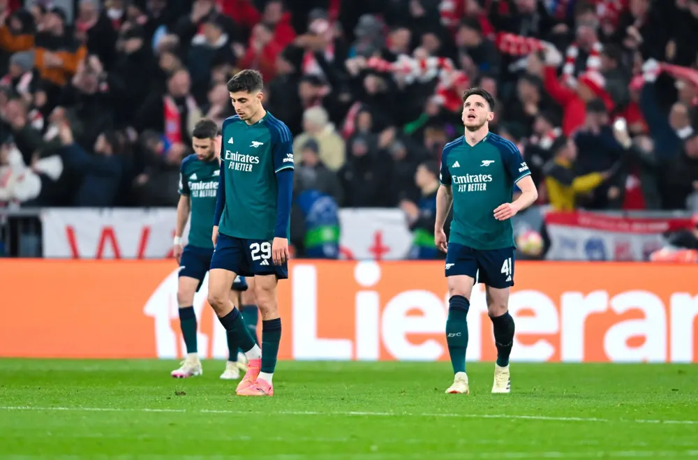 Sau khi bị loại khỏi Champions League, Pháo thủ Arsenal còn cuộc đua danh hiệu ở Premier League khi đang kém đội dẫn đầu Man City 2 điểm. Ảnh: GETTY. arsenal-thiet-hai-nang-ne-sau-cu-soc-o-champions-league (3).jpg