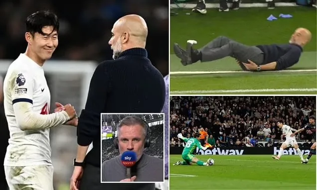 Chuyên gia Carragher cho rằng pha bóng của Son khiến Pep Guardiola ngã ngửa sẽ ám ảnh Arsenal suốt cả thập kỷ. Ảnh: GETTY. hlv-pep-guardiola-ke-lai-thoi-khac-kinh-hoang-khien-ong-rung-tim (3).jpg