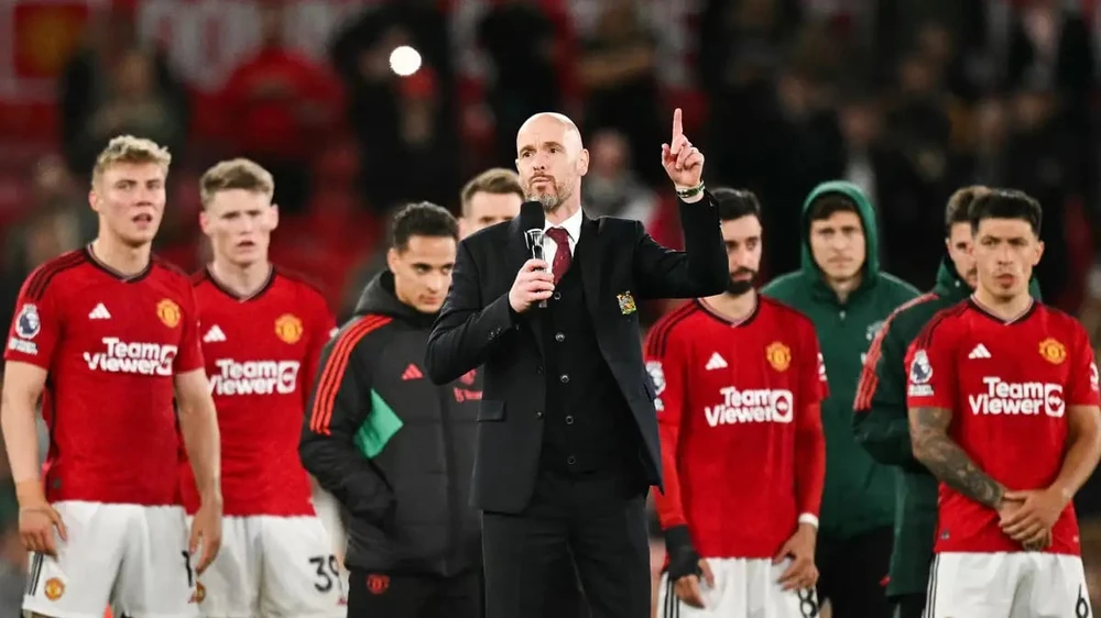 Ông thầy người Hà Lan đối diện nguy cơ bị sa thải ngay sau trận chung kết FA Cup. Ảnh: GETTY. hlv-ten-hag-khong-tiep-tuc-dan-dat-man-united (3).jpg