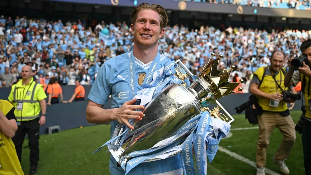 Bruyne 33 tuổi đã giành mọi danh hiệu với Man City. Ảnh: GETTY. doi-bong-my-tra-luong-khung-cho-kevin-de-bruyne (3).jpg