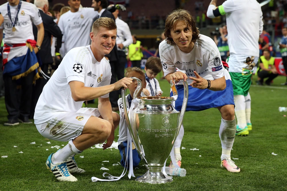 Hai công thần của Real Madrid đã quen với việc vô địch châu Âu. Ảnh: GETTY. real-madrid-khong-the-thang-dormund-o-chung-ket-champions-league (1).jpg