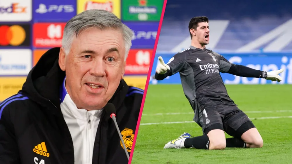 HLV Ancelotti đau đầu vì không biết chọn Courtois hay Lunin cho trận chung kết Champions League. Ảnh: GETTY. courtois-bi-loai-va-ac-mong-chung-ket-champions-league (3).jpg