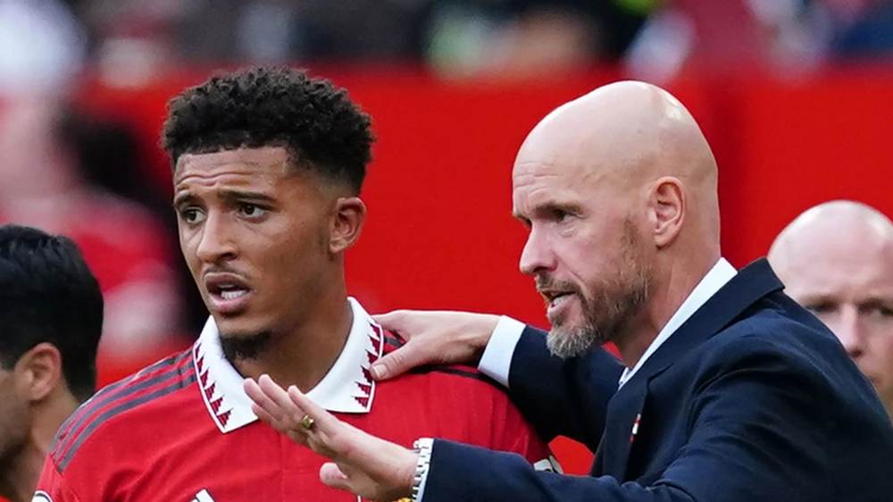 Sancho không có cửa trở lại Man United khi còn thầy cũ Ten Hag. Ảnh: GETTY. so-mat-10-trieu-bang-man-united-chinh-thuc-giu-lai-hlv-erik-ten-hag (1).jpg