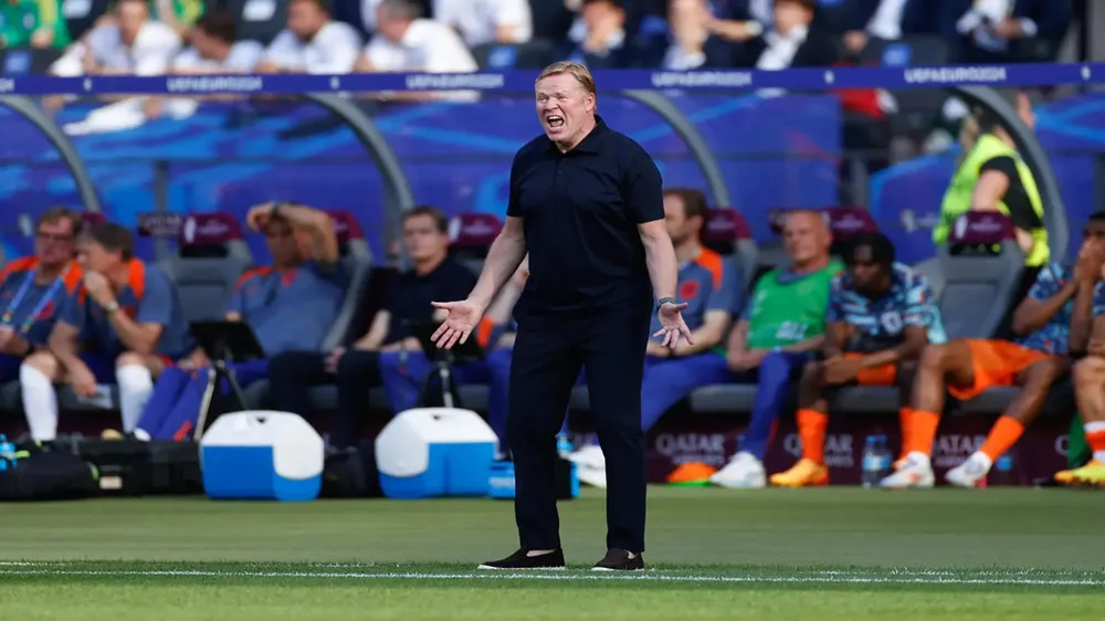 HLV Koeman phấn khích với một suất chơi bán kết Euro 2024 và cũng rất cảnh giác đội tuyển Anh. Ảnh: GETTY. doi-tuyen-ha-lan-canh-giac-anh-o-ban-ket (4).jpg