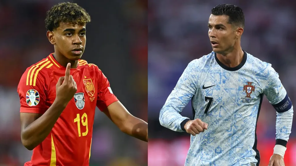 Yamal qua mặt siêu sao Ronaldo về số lần kiến tạo trong các trận đấu knock out. Ảnh: GETTY. siêu sao Ronaldo