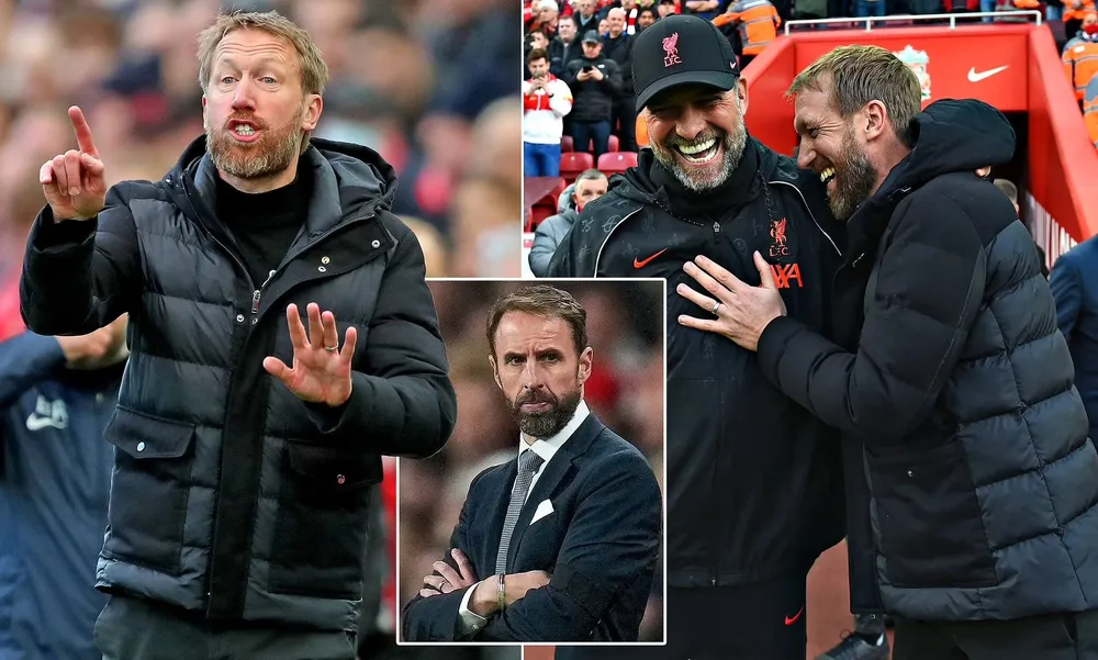 Chuyên gia Barnes cho rằng HLV Potter là ứng viên khả dĩ thay thế Southgate so với Klopp hay Pep Guardiola. ẢNh: GETTY. đội tuyển Anh
