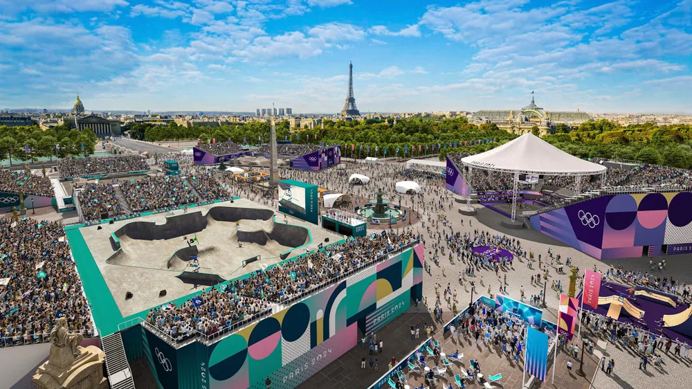 La Concorde trở thành một đại đấu trường của các môn thể thao hành động. Ảnh: GETTY. co-mot-olympic-paris-2024-vo-cung-ky-dieu (1).jpg